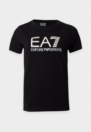 EA7 Emporio Armani, TRAIN LOGO SERIES TEE CROSSOVER FOIL - T-shirt print - black