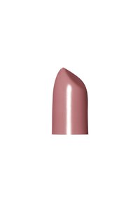 Baton de rouge à lèvres rose mat avec une pointe effilée, texture lisse et brillance subtile, sur un fond blanc uni.