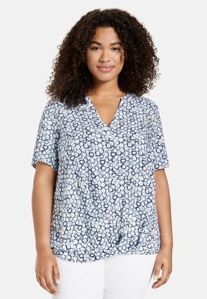 KURZARM MIT ALLOVER PRINT - Blouse - offwhite gemustert
