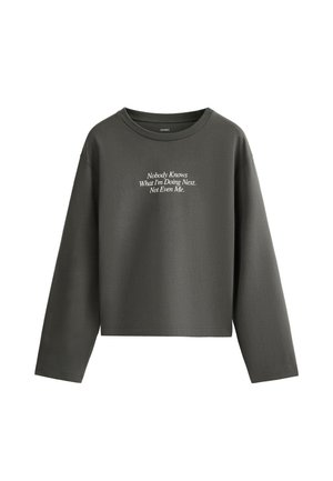 OYSHO, LONG SLEEVE PRINT T-SHIRT - T-shirt à manches longues - charcoal grey