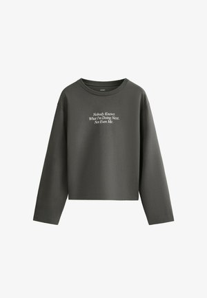 OYSHO, LONG SLEEVE PRINT T-SHIRT - T-shirt à manches longues - charcoal grey