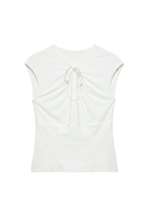 PULL&BEAR, GATHERED WITH BOW - TOP - Top - white