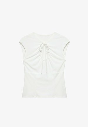 PULL&BEAR, GATHERED WITH BOW - TOP - Top - white