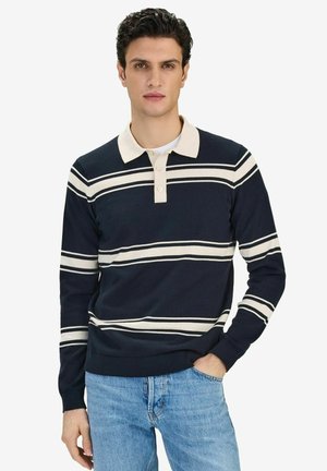 STRIPED TAGE - Pikeepaita - navy blue