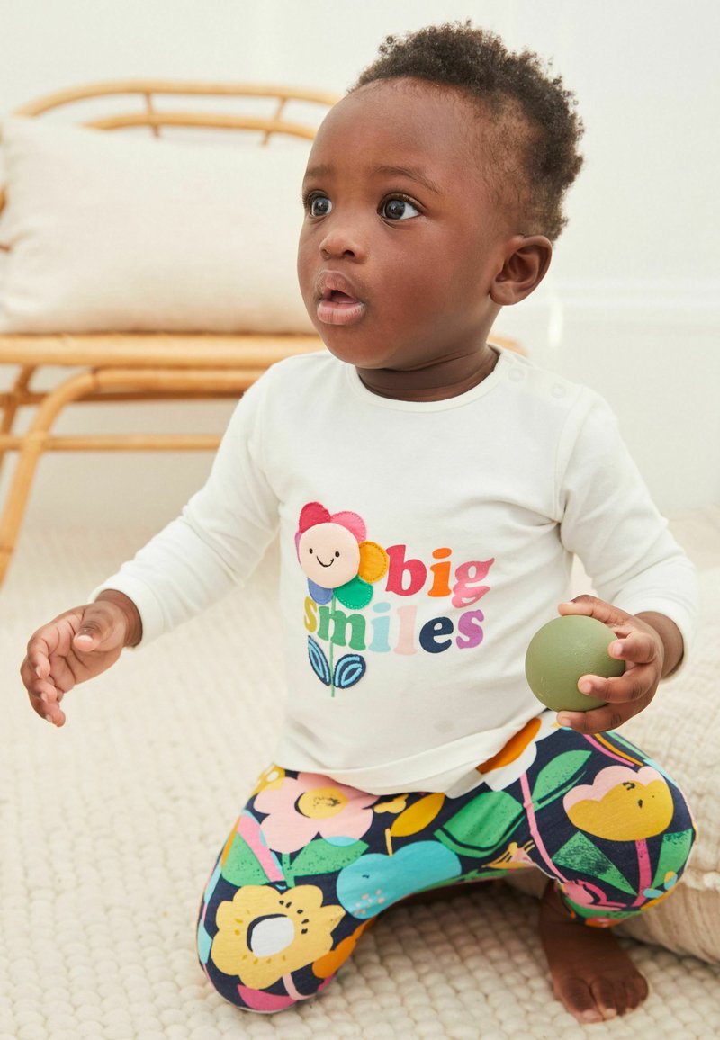 Next 2 PIECE BABY JERSEY TSHIRT AND LEGGING SET Leggings white/vit