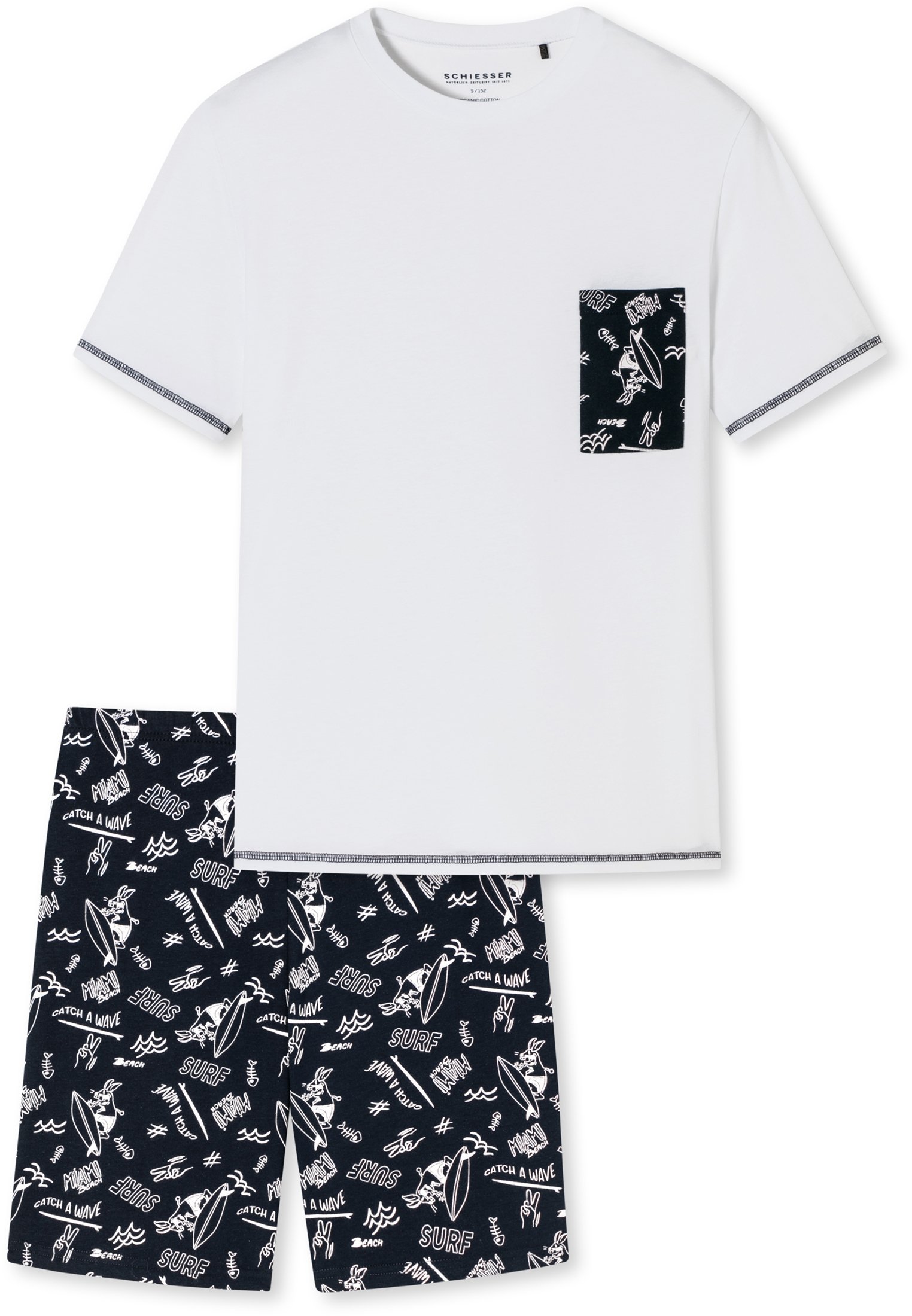 Schiesser RUNDHALS COMFORT ESSENTIALS SET - Pigiama - nachtblau/blu
