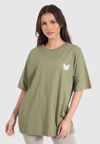 Smilodox PAYTON OVERSIZE - T-shirts print - khaki