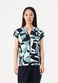 TOM TAILOR - PRINTED SHORTSLEEVE - Blúz - green Miniatűr kép 1