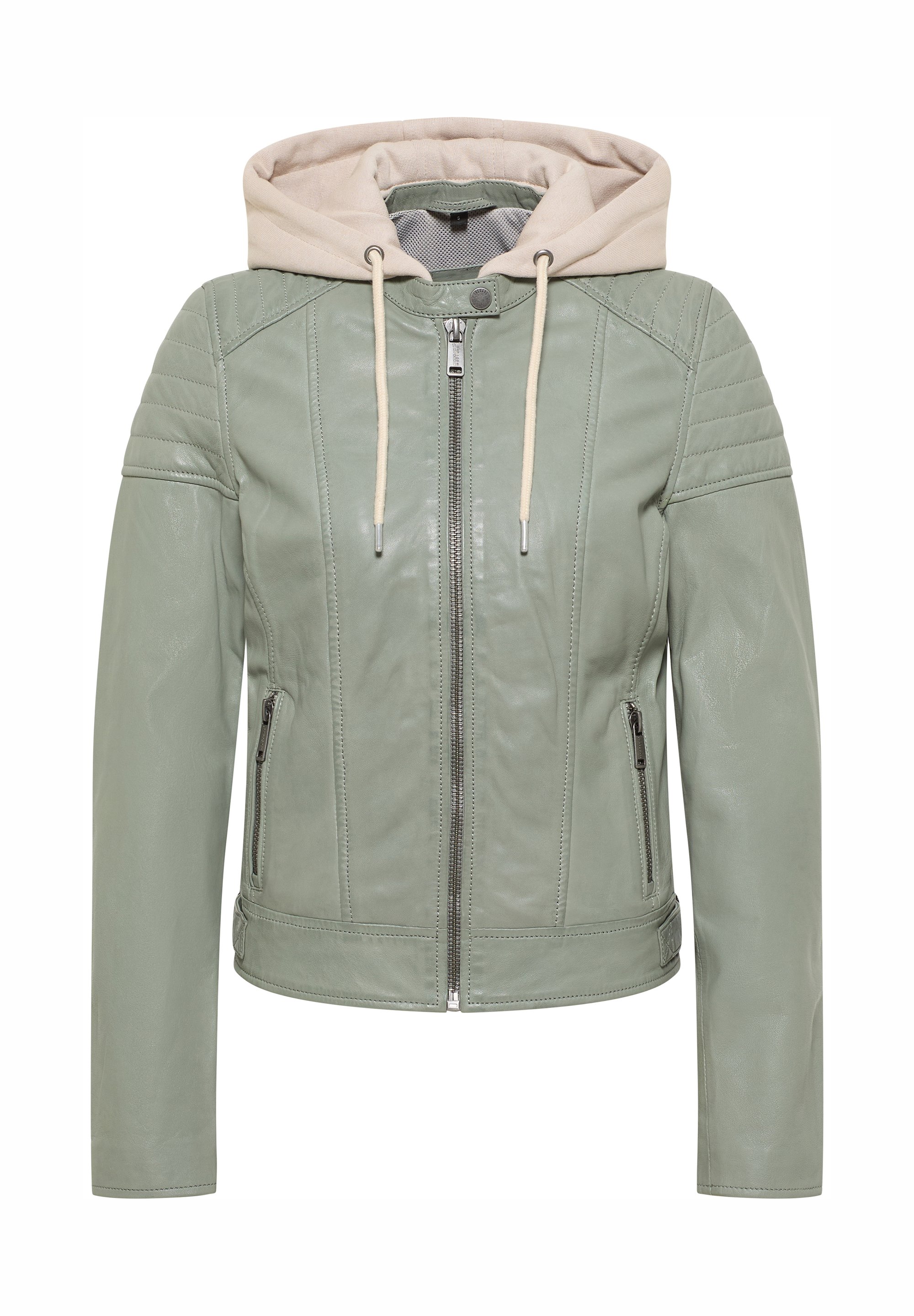 Mustang Lederjacke light green/hellgrün Zalando
