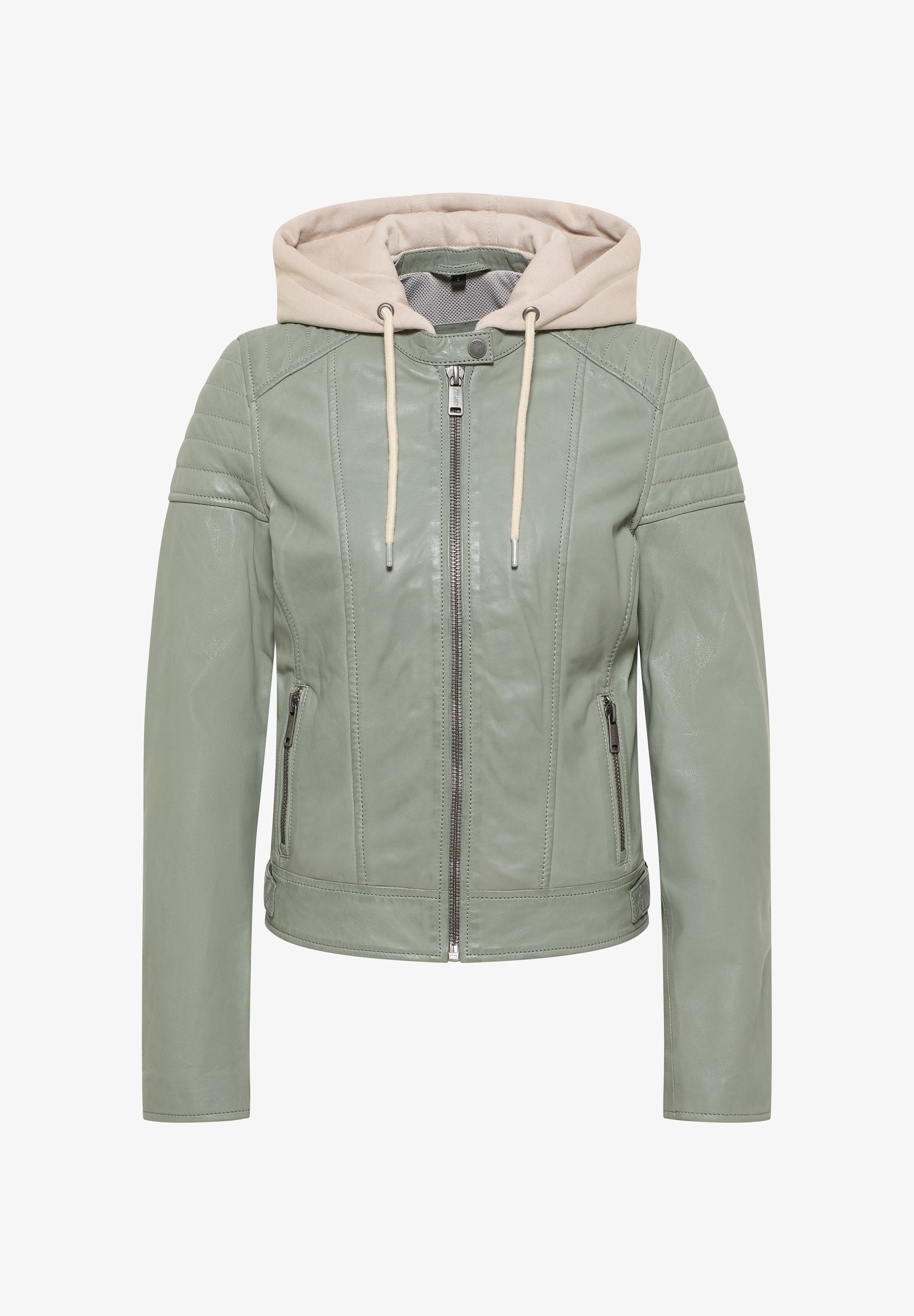Mustang Lederjacke light green/hellgrün Zalando