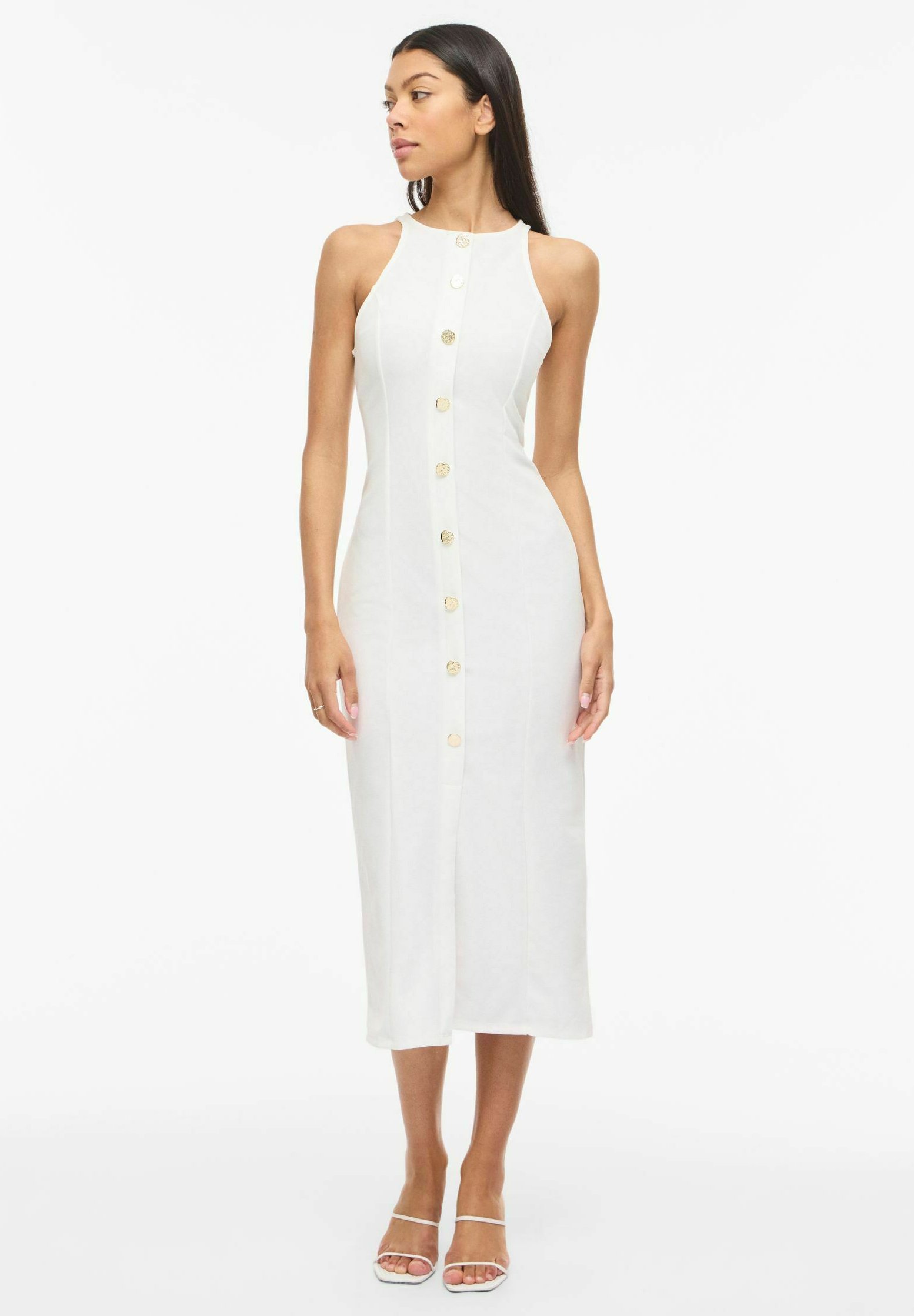 VILA Midi VICLARA Sleeveless - Day dress - snow white/white