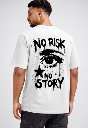 Neverless, HERREN T-SHIRT - NO RISK NO STORY - OVERSIZED RELAXED FIT - T-Shirt print - weiß