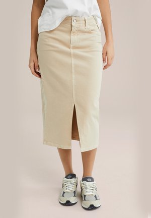 WE Fashion BLUE RIDGE - Pencil skirt - beige