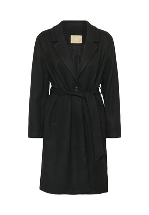 Must have muströör iidne pöörde völla, millel on klanitud krae, pikad varrukad ja ühe nööbi kinnitamine. Kahe esifriigi taskutega.