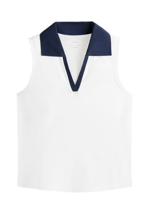 OYSHO, CONTRAST SLEEVELESS COMFORTLUX POLO SHIRT - Bluză polo - stone