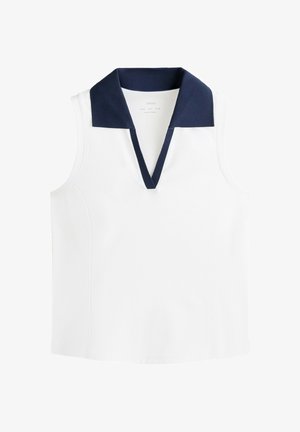 OYSHO, CONTRAST SLEEVELESS COMFORTLUX POLO SHIRT - Bluză polo - stone