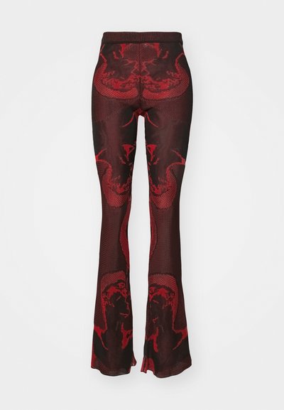 Chet Lo TROUSERS - Hlače - black/red