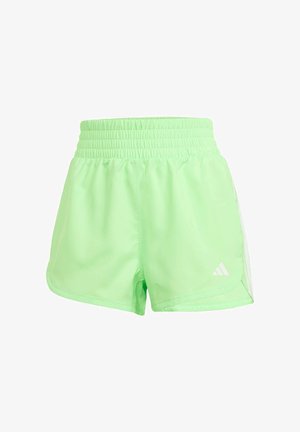 adidas Performance PACER STRIPES HIGH RISE - Sportovní kraťasy - lime burst   white