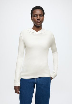 T-SHIRTS, LSL, HOODED, ZIP - Bluză cu mânecă lungă - silky white