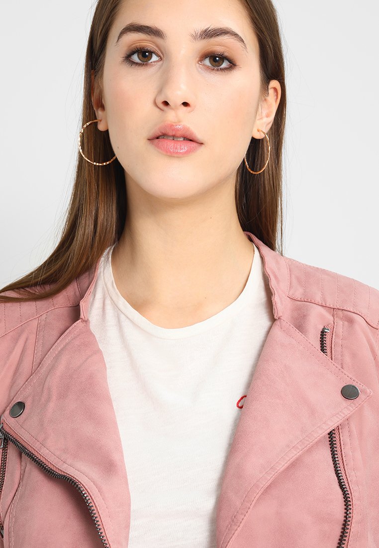 Only Onlava Biker Kunstlederjacke Ash Rose Rosa Zalando De