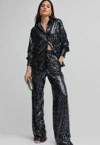 Next WIDE LEG SEQUIN TALL  - Stoffhose - navy