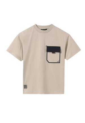 MANICA CORTA - T-shirt con stampa - beige