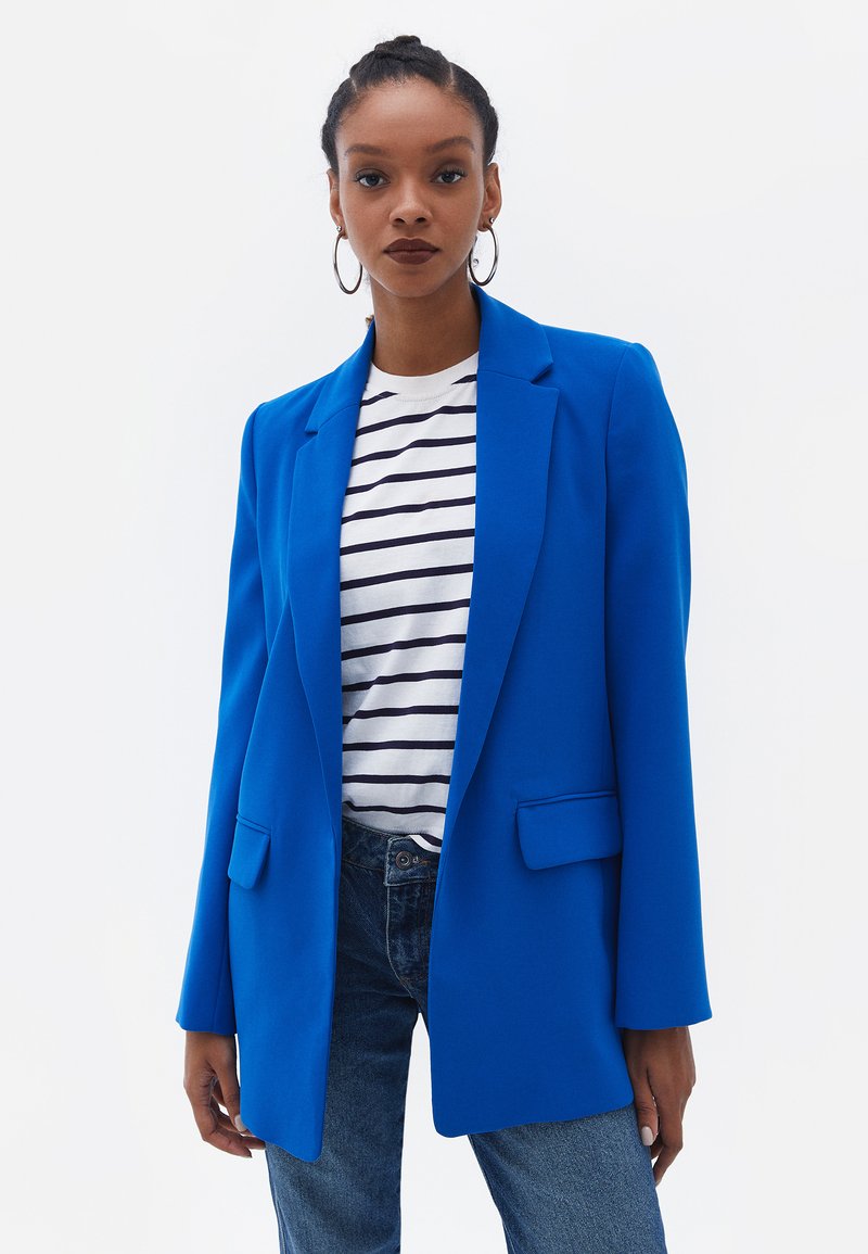 OXXO LANGER MIT REVERSKRAGEN - Cappotto corto - lapis blue