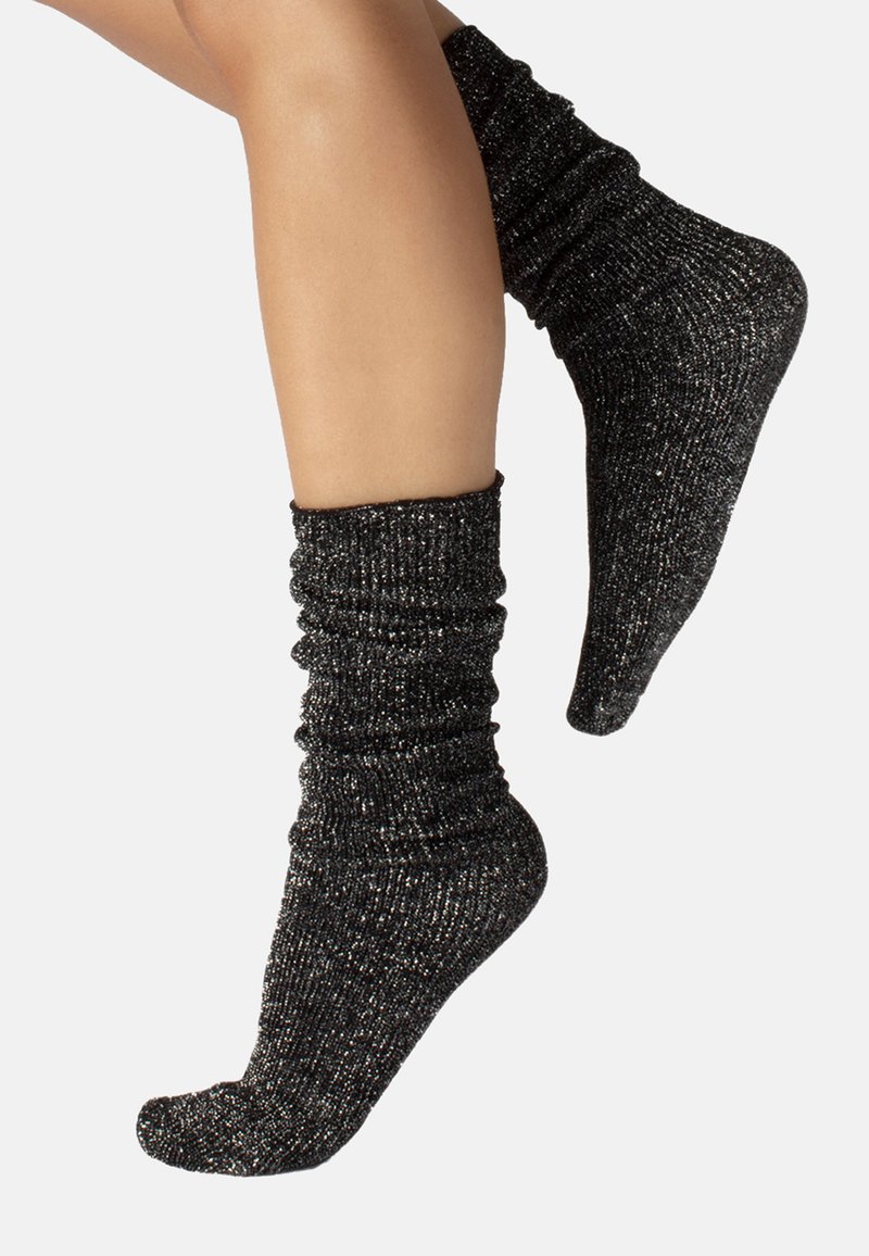 Calzitaly SHINY RIBBED 60 DEN - Calcetines - mix (black black)
