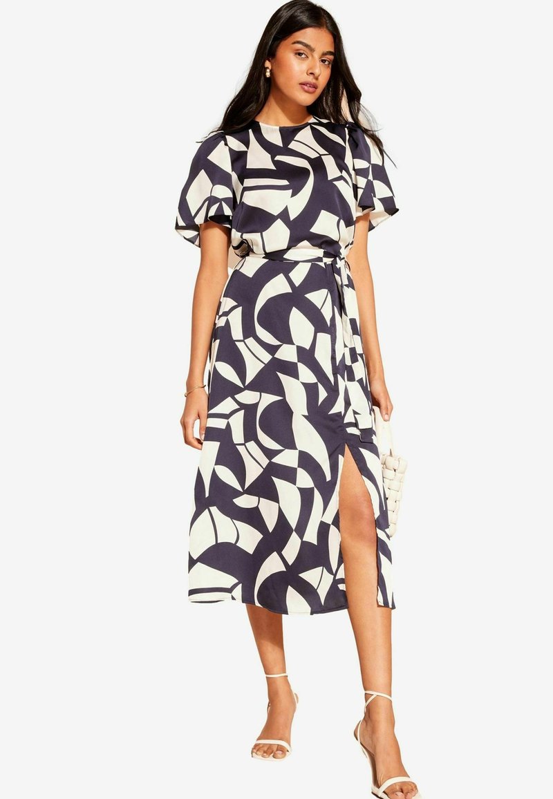 Friends Like These FLUTTER SLEEVE PRINTED MIDI SUMMER  - Freizeitkleid - navy blue