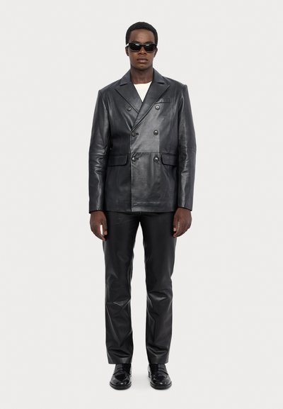 STUDIO ID ANTONIO - Giacca di pelle - black