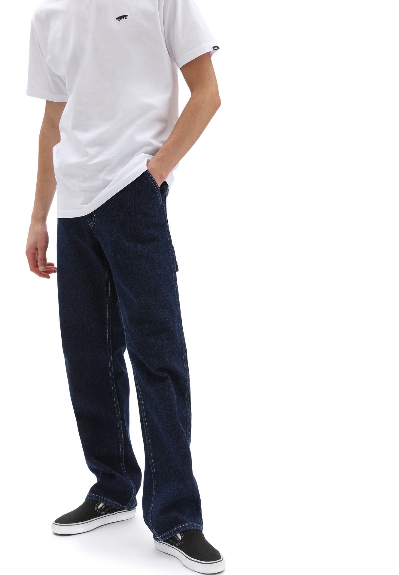 Vans MN DRILL CHORE RELAXED DENIM PANT - Vaqueros boyfriend - midnight  rinse/blue denim - Zalando.es