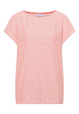 Cecil, T-SHIRT MIT U-BOOT-AUSSCHNITT UND STREIFEN - T-shirt print - coral