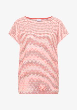 Cecil, T-SHIRT MIT U-BOOT-AUSSCHNITT UND STREIFEN - T-shirt imprimé - coral