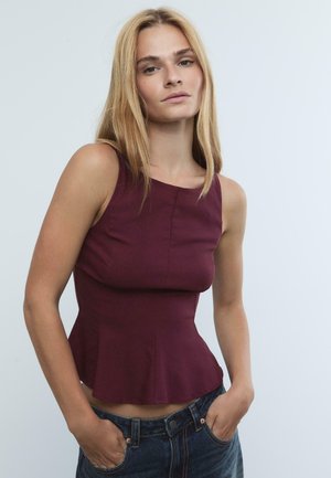 SLEEVELESS PEPLUM  - Blus - dark red