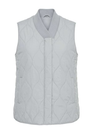 Ulla Popken, HYPRAR QUILTED COLLEGE COLLAR VEST - Weste - medium grey