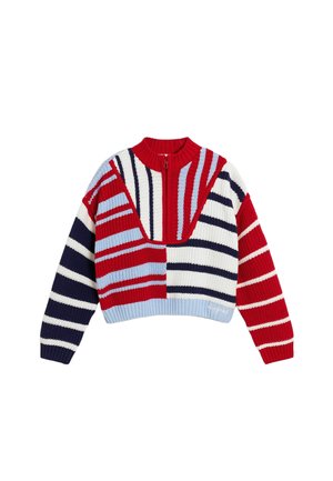 STRIPED ZIPPER - Jersey de punto - blue