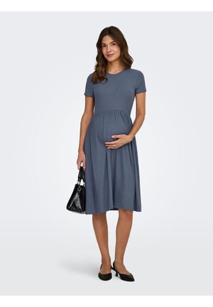 OLMMALAYA  O-NECK  - Abito in maglia - vintage indigo