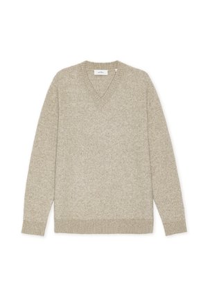 Les Deux, MELANGE V NECK - Пуловер - light sand melange