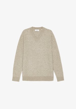 Les Deux, MELANGE V NECK - Пуловер - light sand melange