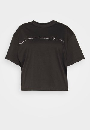 REPEAT LOGO TEE - Print T-shirt - black