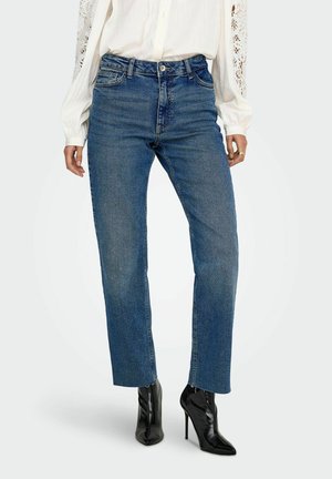 STRAIGHT-FIT HOHE TAILLE GERADE GESCHNITTEN  - Tiesaus kirpimo džinsai - medium blue denim