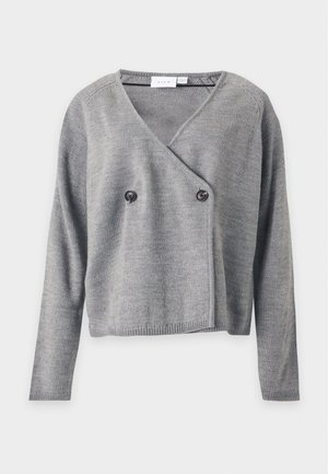 VILA, VICAMIL V NECK - Chaqueta de punto - medium grey melange