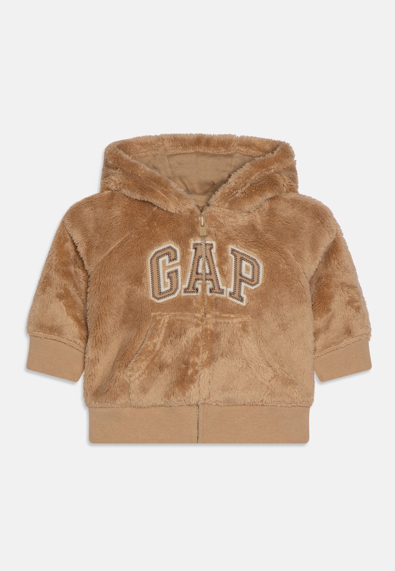 GAP COZY LOGO HOODIE BABY Veste polaire brannan brown/marron