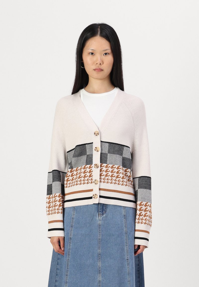 Object OBJRENARD CHECK  - Gilet - white sand/black/brown