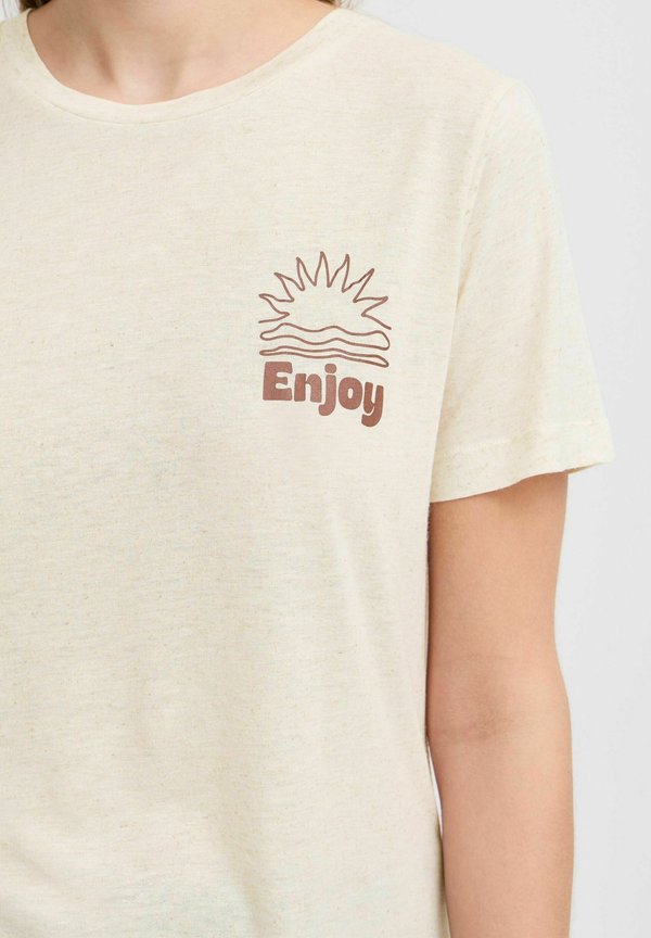 IHOHANA - Print T-shirt - sandshell melange2