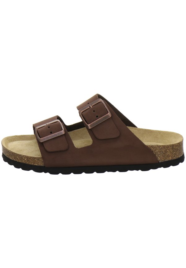 Pantolette flach - tabak