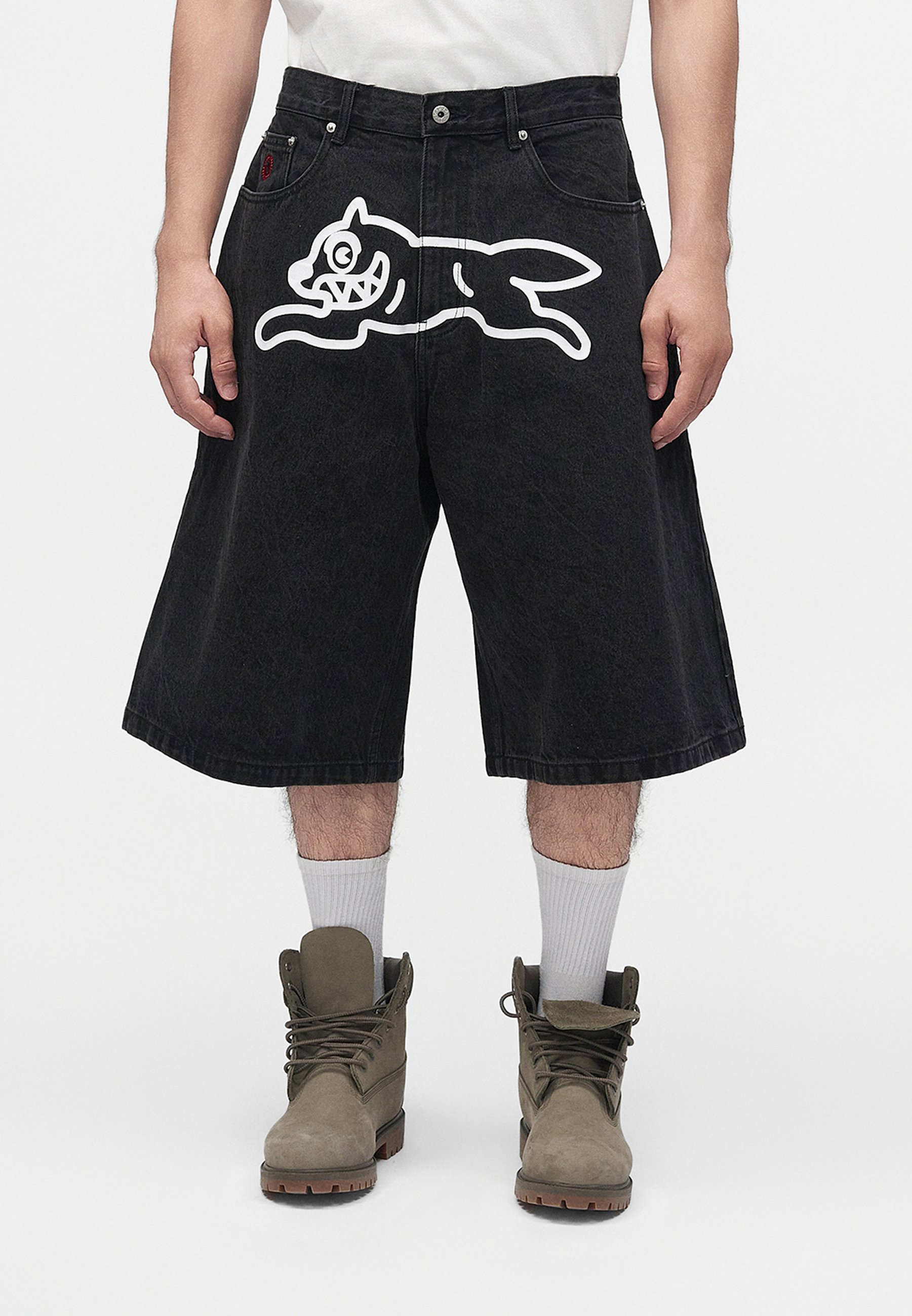 Jaded London WASHED JUMBO JORTS UNISEX - Denim shorts - washed