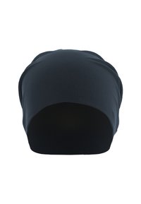 Căciula neagră din material moale, cu un design simplu, fără cusături, având vârful rotund, potrivită pentru îmbrăcămintea casual.