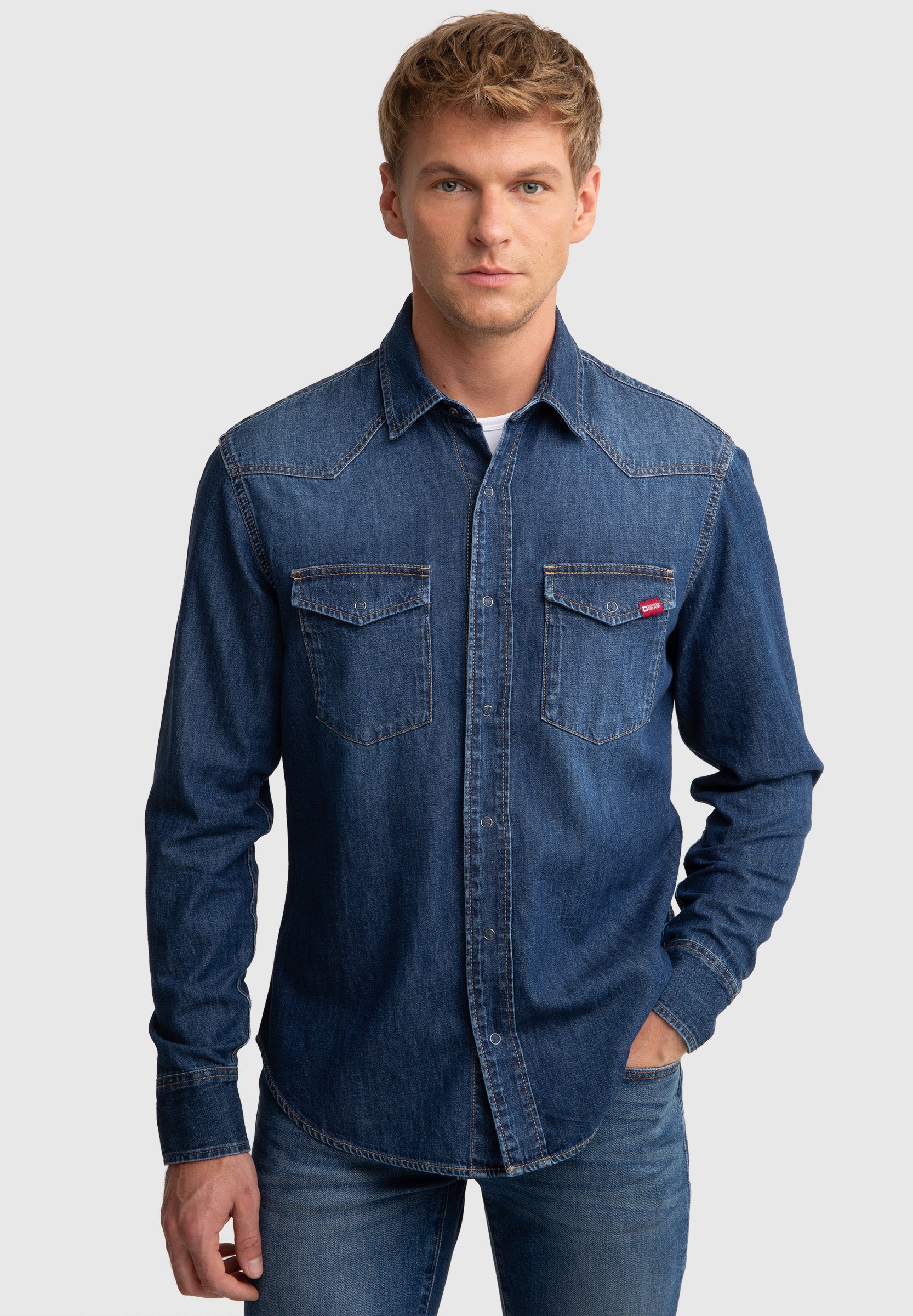 Big Star CHUCK Shirt dunkelblau/dark blue Zalando