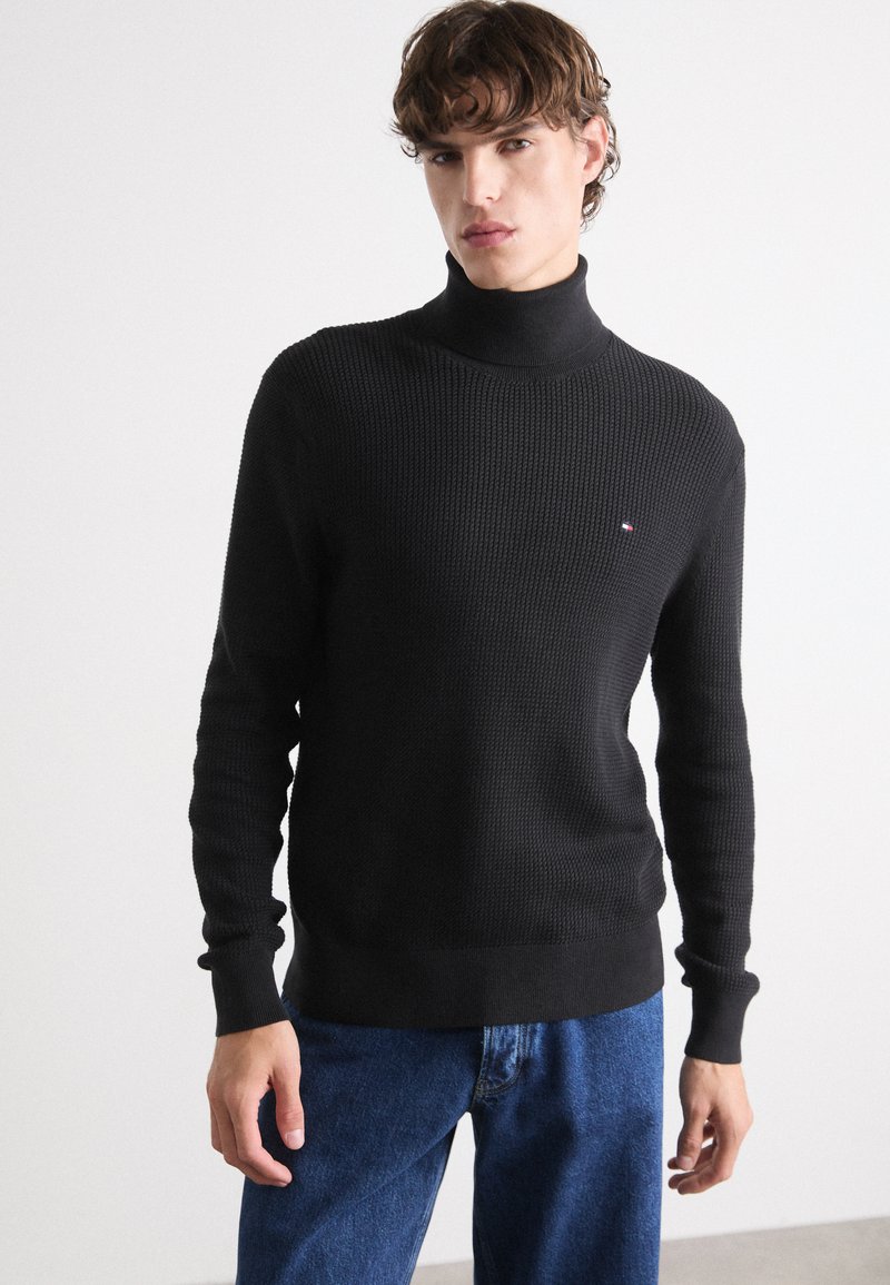 Tommy Hilfiger STRUCTURE ROLL NECK - Pulover - black